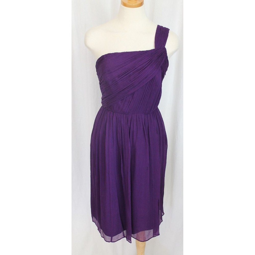 J.CREW LUCIENNE DRESS IN SILK CHIFFON DARK EGGPLANT SIZE 8 NWT